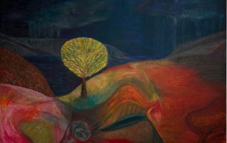 red centre oil painting